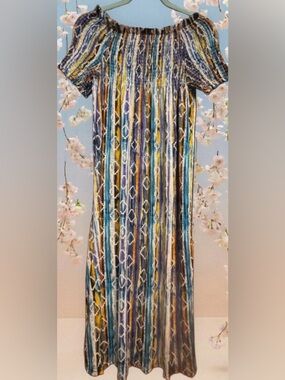 NWT Cotton Candy Couture Multicolored Patterned Maxi Dress size Large